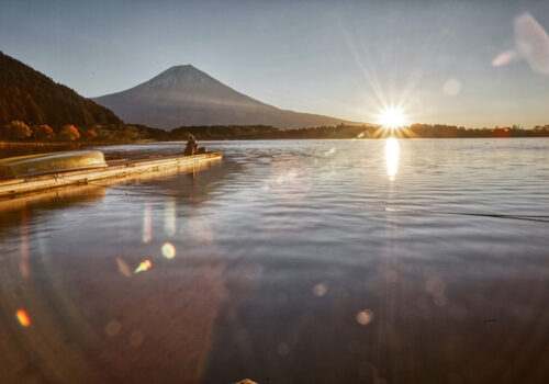 Hakone, Mt Fuji Gezien Vanaf Lake Tanuki